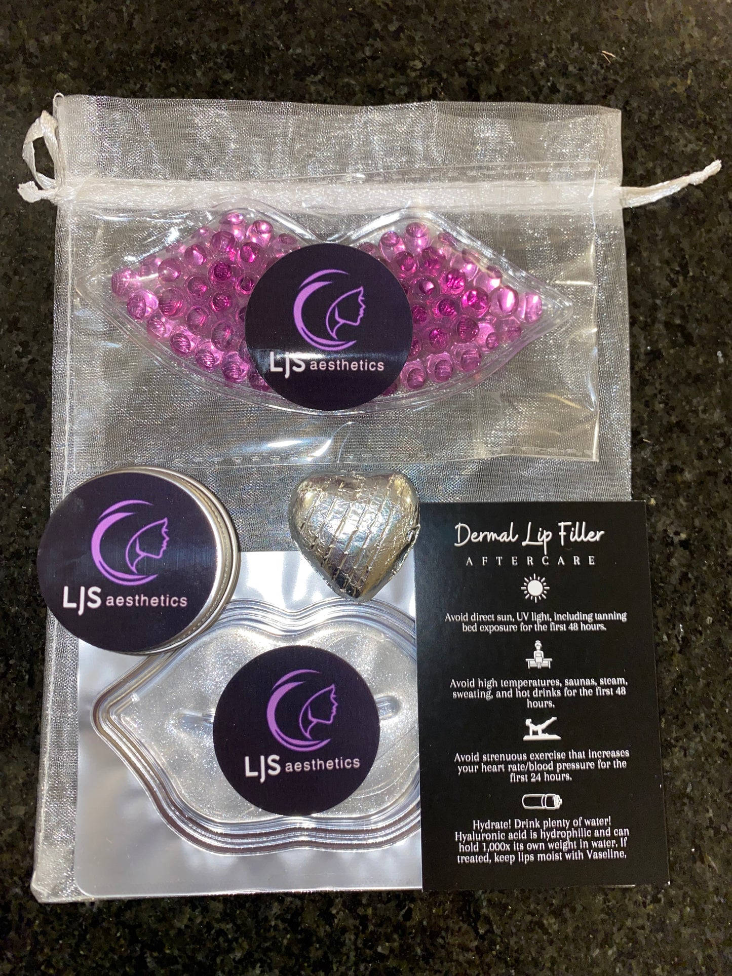15 PERSONALISED SUPER DELUXE LIP FILLER BAGS FOR CLIENT POST TREATMENT AFTERCARE